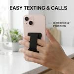 WUOJI Universal Phone Grip for Smartphones - Phone Holder for Hand for Back of Phone - Wireless Charging Compatible (Black) - 3Pack