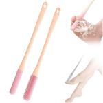 Toe Cleaning Brush with Long Handle Set, 2pcs Exfoliating Foot Scrubber with Soft Rubber Brushs for Shower, Foot Scrubber Exfoliating Brush Ideal for Seniors, Men and Women