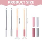 Toe Cleaning Brush with Long Handle Set, 2pcs Exfoliating Foot Scrubber with Soft Rubber Brushs for Shower, Foot Scrubber Exfoliating Brush Ideal for Seniors, Men and Women