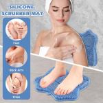 Show Foot Scrubber Mat & Silicone Back Scrubber with Suction Cups, 3 Brush Designs for Deep Cleaning Shower, Foot Brush for Shower, Deep Exfoliation