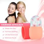 Ice Roller for Face and Eye, Upgrated Ice Face Roller Puffiness Relief Ice Roller Skin Care Tools, Ice Facial Cube,Self Care Gift for Men Women, Silicone Ice Mold for Face Beauty (Red)