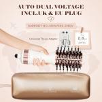 Travel Blow Dryer Brush in one, Dual Voltage 110V-240V Mini Hot Air Brush, Hair Trends Nano Titanium 2 Inch One Step Hair Dryer and Styler Volumizer Oval Shape