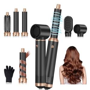 5 in 1 Blow Dryer Brush, Upgrade Hair Dryer Brush Air Curler Air Curling Wrap Styler, Detachable Hot Air Brush Negative Ion Curling Brush Iron, Hair Styling Tools for Drying Curling Straightening
