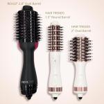 Travel Blow Dryer Brush in one, Dual Voltage 110V-240V Mini Hot Air Brush, Hair Trends Nano Titanium 2 Inch One Step Hair Dryer and Styler Volumizer Oval Shape