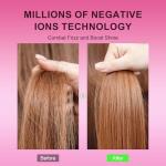 4-in-1 Travel Dual Voltage Hair Dryer Brush Blow Dryer Brush,Portable 2 inch Mini Hot Air Brush,Travel Hair Styler/Volumizer/Straightener/Curler,110-240V European Blow Dry Brush with EU&UK Plug