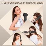 5 in 1 Blow Dryer Brush, Upgrade Hair Dryer Brush Air Curler Air Curling Wrap Styler, Detachable Hot Air Brush Negative Ion Curling Brush Iron, Hair Styling Tools for Drying Curling Straightening