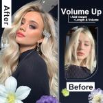 Travel Dual Voltage Hair Dryer Brush 4-IN-1 Portable Mini Hot Air Blow Dryer Straightener & Curler Brush, Titanium Round Blowout Styler Volumizer Tools, 110/240V US/EU/UK Plug for International Travel