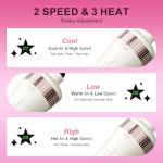 4-in-1 Travel Dual Voltage Hair Dryer Brush Blow Dryer Brush,Portable 2 inch Mini Hot Air Brush,Travel Hair Styler/Volumizer/Straightener/Curler,110-240V European Blow Dry Brush with EU&UK Plug