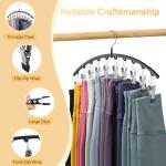 Volnamal Legging Organizer for Closet, Metal Yoga Pants Hangers 2 Pack w/10 Clips Holds 20 Leggings, Space Saving Hanging Closet Organizer w/Rubber Coated Closet Organizers and Storage, Black