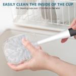 SetSail Dish Brush Set of 3 with Bottle Brush, Dish Scrub Brush with Long Handle Deep Cleaning Handle Brush with Scraper Tip for Kitchen Sink Dishes Bottle Cup Pot and Pans Tile Lines, Black