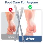 Demarzily Toe Cleaning Brush,Foot Scrubber for Shower with 15.7" Long Handle Soft Silicone Cleaning Shower Brush Foot Care for Seniors,Elderly, Men and Women (Grey)