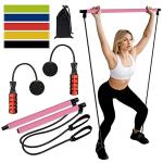 Maxwealth Cordless Jump Rope with Pilates Bar & Resistance Bands - 3-in-1 Fitness Set for Home Gym Workouts