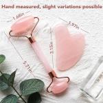 huefull Face Massager Rose Quartz Face Roller & Gua Sha Facial Tool Set, Muscle Tension Relief, Skin Care Gifts for Woman/Men, Skin Care Gifts