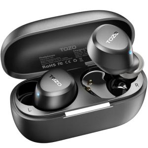 TOZO A1 Wireless Earbuds Bluetooth 5.3 Light Weight in Ear IPX5 Waterproof Headphones 2 Mic for AI Calls, Immersive Premium Sound Bass Headset with Charging Case, 32 Presets EQ Customization via App
