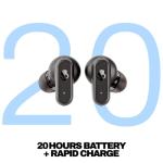 Skullcandy Dime 3 Wireless Earbuds, Bluetooth Headphones, Noise Isolating Fit, Up to 20 Hours Battery, Microphone for iPhone Android, Easy Carry with Integrated Lanyard - True Black
