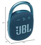 JBL Clip 4 - Portable Mini Bluetooth Speaker, big audio and punchy bass, integrated carabiner, IP67 waterproof and dustproof, 10 hours of playtime, speaker for home, outdoor and travel (Blue)