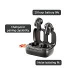 Skullcandy Dime 3 Wireless Earbuds, Bluetooth Headphones, Noise Isolating Fit, Up to 20 Hours Battery, Microphone for iPhone Android, Easy Carry with Integrated Lanyard - True Black