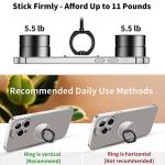 TACOMEGE Transparent Clear Phone Ring Grips Holder Kickstand, Finger Ring Stand for Cell Phone Tablet Case Accessories Round (BK R)