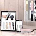 Fiada 4 Pieces Phone Grip Strap Telescopic Phone Kickstand Elastic Finger Holer Hand Strap Adhesive Loop for Phone Grip with Stand Compatible with Most Smartphones (Black, Silver, Gold, Rose Gold)