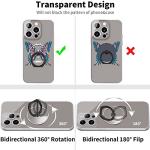 TACOMEGE Transparent Clear Phone Ring Grips Holder Kickstand, Finger Ring Stand for Cell Phone Tablet Case Accessories Round (BK R)