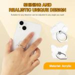 LOGJAM 4 Pcs Cell Phone Finger Ring for Back of Phone, Clear Holder Grip Stand 360 Rotation Universal Phone Case Accessories