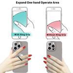 TACOMEGE Transparent Clear Phone Ring Grips Holder Kickstand, Finger Ring Stand for Cell Phone Tablet Case Accessories Round (BK R)