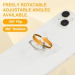 LOGJAM 4 Pcs Cell Phone Finger Ring for Back of Phone, Clear Holder Grip Stand 360 Rotation Universal Phone Case Accessories