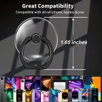 TACOMEGE Transparent Clear Phone Ring Grips Holder Kickstand, Finger Ring Stand for Cell Phone Tablet Case Accessories Round (BK R)
