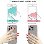 TACOMEGE Transparent Clear Phone Ring Grips Holder Kickstand, Finger Ring Stand for Cell Phone Tablet Case Accessories(Round-Clear) (4)