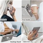 TACOMEGE Transparent Clear Phone Ring Grips Holder Kickstand, Finger Ring Stand for Cell Phone Tablet Case Accessories(Round-Clear) (4)
