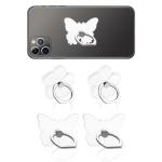 LOGJAM 4 Pcs Cell Phone Finger Ring for Back of Phone, Clear Holder Grip Stand 360 Rotation Universal Phone Case Accessories