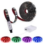 abtong Battery Powered Led Strip Lights RGB with Mini Controller Waterproof Led Rope Lights Battery Operated Led Lights Multi Color Changing Lights 2M 6.56ft