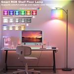 SUNMORY ARC Floor lamp, Smart APP Remote Control Standing Floor lamp with RGB Bulb, Tall Lamp with Hanging Lampshade, Dimmable Floor Lamp, Modern Floor Lamps for Living Room, Bedroom, Office