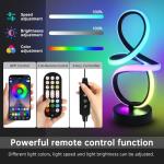 Modern RGB Table Lamps, 7 Colors 10 Light Spiral Bedside Lamp with Remote&APP, Cool Table Lamp, Dimmable LED Nightstand Lamp with Scene/Music Modes for Bedroom, Living Room, Christmas Gifts Black