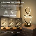 Modern RGB Table Lamps, 7 Colors 10 Light Spiral Bedside Lamp with Remote&APP, Cool Table Lamp, Dimmable LED Nightstand Lamp with Scene/Music Modes for Bedroom, Living Room, Christmas Gifts Black