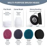 AIRSEE Electric Spin Scrubber, Cordless Power Rotating Brush, 2 Speeds, 6 Replaceable Brush Heads, Handheld Shower Bathroom Scrubber for Cleaning Floors, Windows, Bathtubs, Tiles, Sink, Car