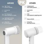 AIRSEE Electric Spin Scrubber, Cordless Power Rotating Brush, 2 Speeds, 6 Replaceable Brush Heads, Handheld Shower Bathroom Scrubber for Cleaning Floors, Windows, Bathtubs, Tiles, Sink, Car