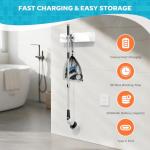 YKYI Electric Spin Scrubber,Cordless Cleaning Brush,Shower Cleaning Brush with 8 Replaceable Brush Heads,Power Scrubber 3 Adjustable Speeds,Adjustable & Detachable Long Handle,Voice Broadcast