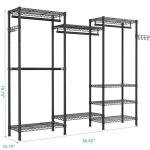 Golpart Heavy Duty Garment Rack Clothes Rack,Large Metal Closet Organizer System Storage Wardrobe,Freestanding Clothing Rack with 8 Adjustable Wire Shelves&4 Hang Rods,MaxLoad 800lbs