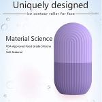 Joyeee Ice Face Roller, Reusable Silicone Mold Face Massage Eye Facial Beauty Skin Care Tools Apply Ice for Shrink Pores Anti Wrinkle Reduce Puffiness Improve Skin Elasticity, Striped, Purple