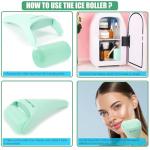 2 Pack Ice Roller for Face and Body Massage, Facial Roller Skin Care Tool for Reduce Wrinkles and Puffiness, Migraine Pain Relief and Skin Tighten, Cold Therapy for Cooling and Calming.(Pink+Green)