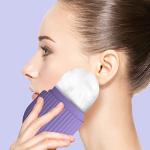 Joyeee Ice Face Roller, Reusable Silicone Mold Face Massage Eye Facial Beauty Skin Care Tools Apply Ice for Shrink Pores Anti Wrinkle Reduce Puffiness Improve Skin Elasticity, Striped, Purple