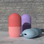 Joyeee Ice Face Roller, Reusable Silicone Mold Face Massage Eye Facial Beauty Skin Care Tools Apply Ice for Shrink Pores Anti Wrinkle Reduce Puffiness Improve Skin Elasticity, Striped, Purple