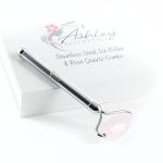 Ashley Aesthetics Stainless Steel Ice Roller & Rose Quartz Facial Set | Luxury Skin Care Tools for Lymphatic Drainage, Product Absorption, Skin Tightening, & Relaxation