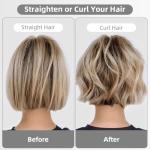 CARESKY® Cordless Curling Iron Brush, 1.5 Inch Mini Travel Hair Curler with 200 Million Negative Ions, Portable Heated Round Straightener Brush Rechargeable for Curl, Touch-Up, De-Frizz, Styling