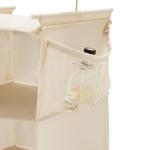 MAX Houser 5 Shelf Hanging Closet Organizer, Space Saver, Cloth Hanging Shelves with 4 Side Pockets, Foldable, Beige
