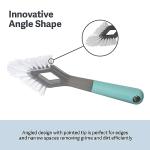 Casabella Smart Scrub Heavy Duty Tile and Grout Cleaning Brush, Gray, Grey/Aqua (15933)