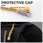 inCharge Rolling Square XL 30 cm - USB-C Cable, Universal Smartphone Cable, Gift for Men, 6-in-1 Universal Charger for Smartphones, Technical Gadget, Yellow, Lightning Cable 100W