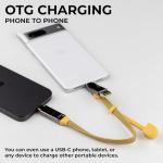 inCharge Rolling Square XL 30 cm - USB-C Cable, Universal Smartphone Cable, Gift for Men, 6-in-1 Universal Charger for Smartphones, Technical Gadget, Yellow, Lightning Cable 100W