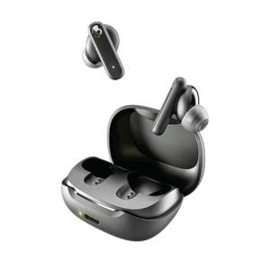 Skullcandy Smokin’ Buds Wireless Earbuds, Bluetooth Headphones, Noise Isolating Fit, Up to 20 Hours Battery, IPX4 Sweat and Water Resistant, Microphone for iPhone Android - True Black